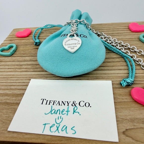 Return to Tiffany & Co. Silver Heart Tag Y Lariat Necklace, 16 inch - Picture 4 of 9
